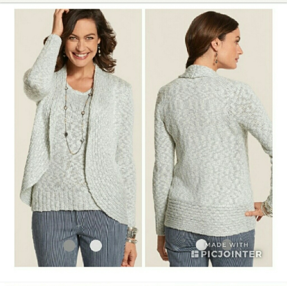 CHICO'S Laurel Lurex Sweater Set Sz 12